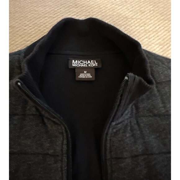Michael Kors Charcoal Gray And Black Womens Full Zipped Lined Vest Size Large - Picture 2 of 3